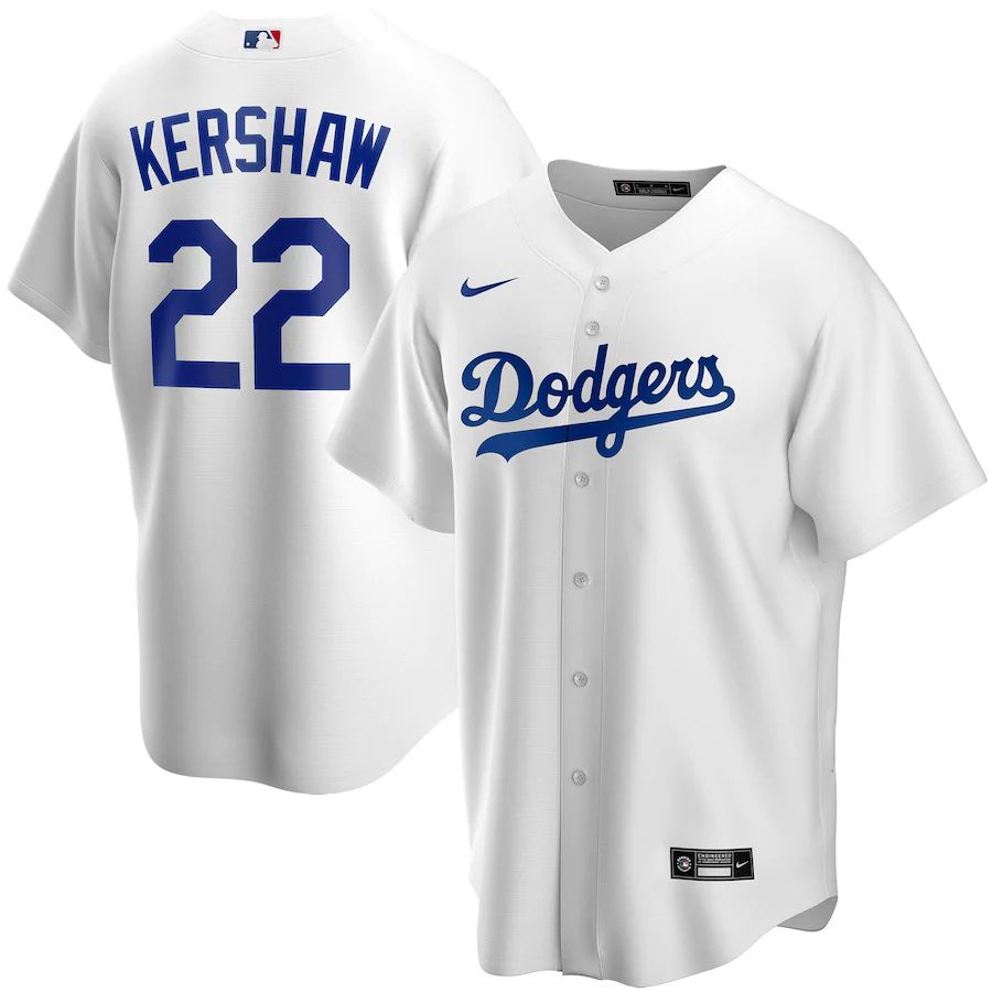 Youth Los Angeles Dodgers #22 Clayton Kershaw Nike White Home Replica Player MLB Jerseys